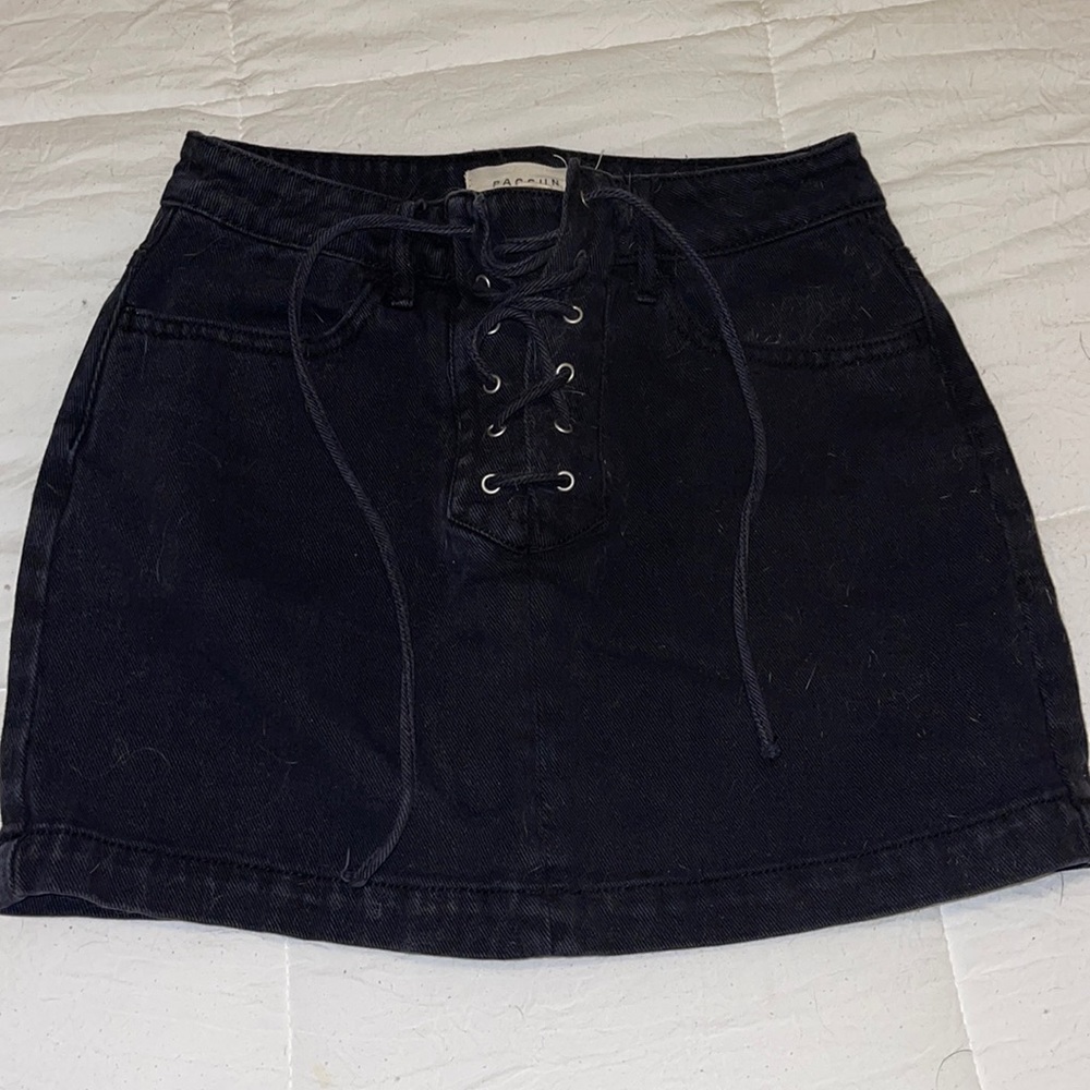 black denim skirt
